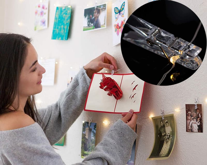 LED Photo Clip String Lights with Remote - 17ft, 50 Clips