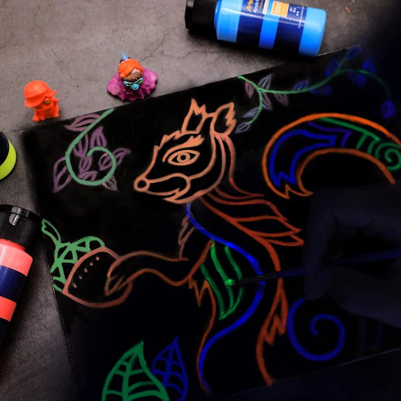 Glow in the Dark Acrylic Paint Set - 6 Colors, 60ml