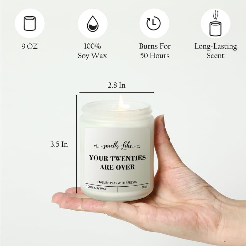 30th Birthday Gifts for Women & Men - 9oz Candles