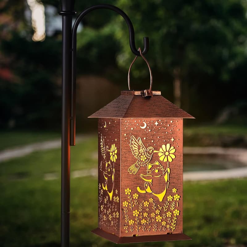 Solar Hummingbird Lantern - Outdoor LED Garden Light for Women