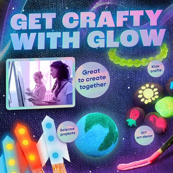 Glow-in-the-Dark Luminescent Paint Set of 8