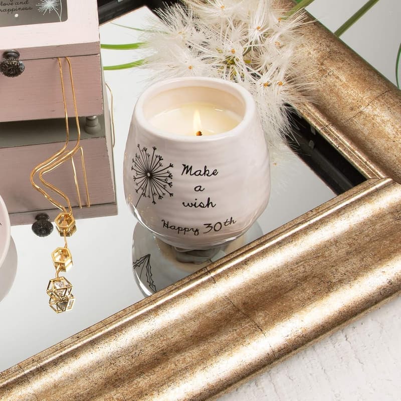 30th Anniversary Ceramic Candle Holder - Serenity Scented Soy Wax