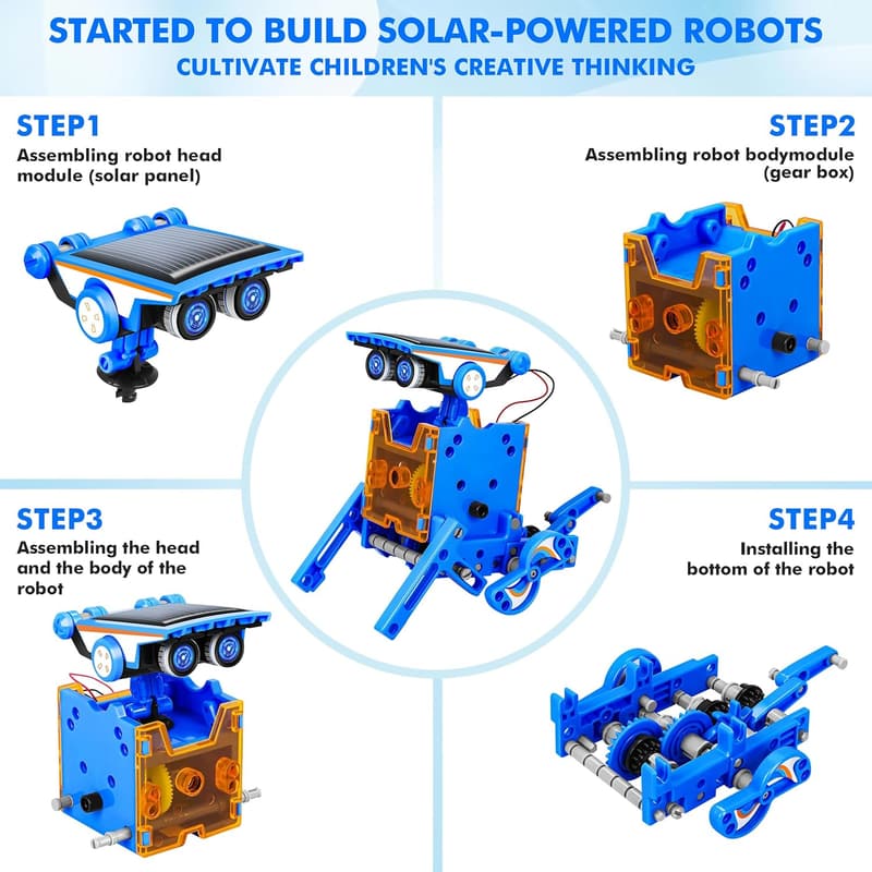 STEM Solar Power Robot Kit for Kids Age 8-12