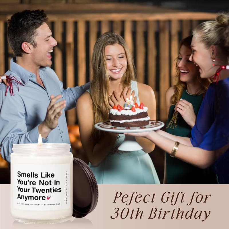30th Birthday Lavender Scented Soy Candle - 9oz Gift for Her