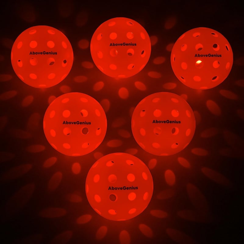 Glow in the Dark LED Pickleballs - 6 Pack for Night Play