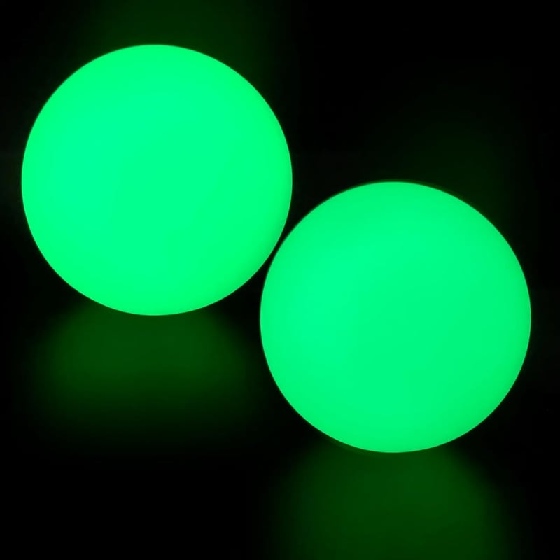 Glow-in-the-Dark Street Hockey Balls for Indoor/Outdoor Play (2 PCS)