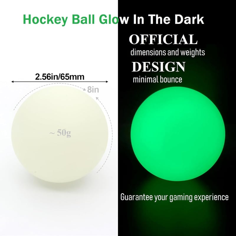 Glow-in-the-Dark Street Hockey Balls for Indoor/Outdoor Play (2 PCS)