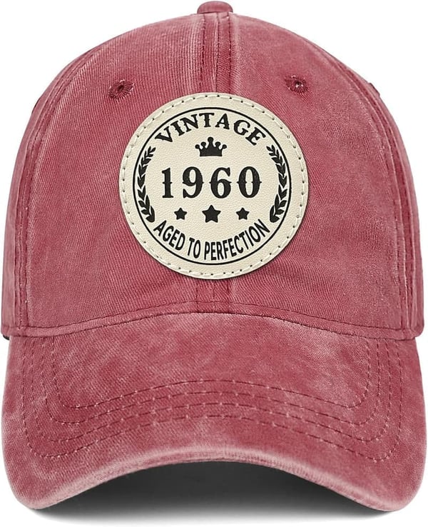 65th Birthday Vintage Washed Cotton Hat for Men and Women