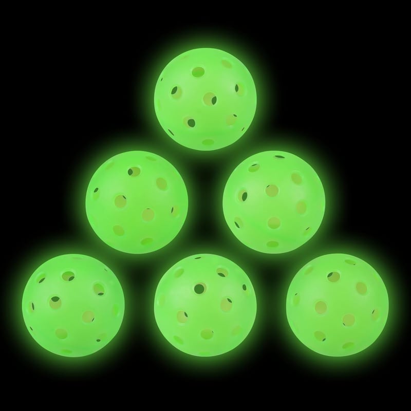 Glow-in-the-Dark Pickleballs 6-Pack for Outdoor Training