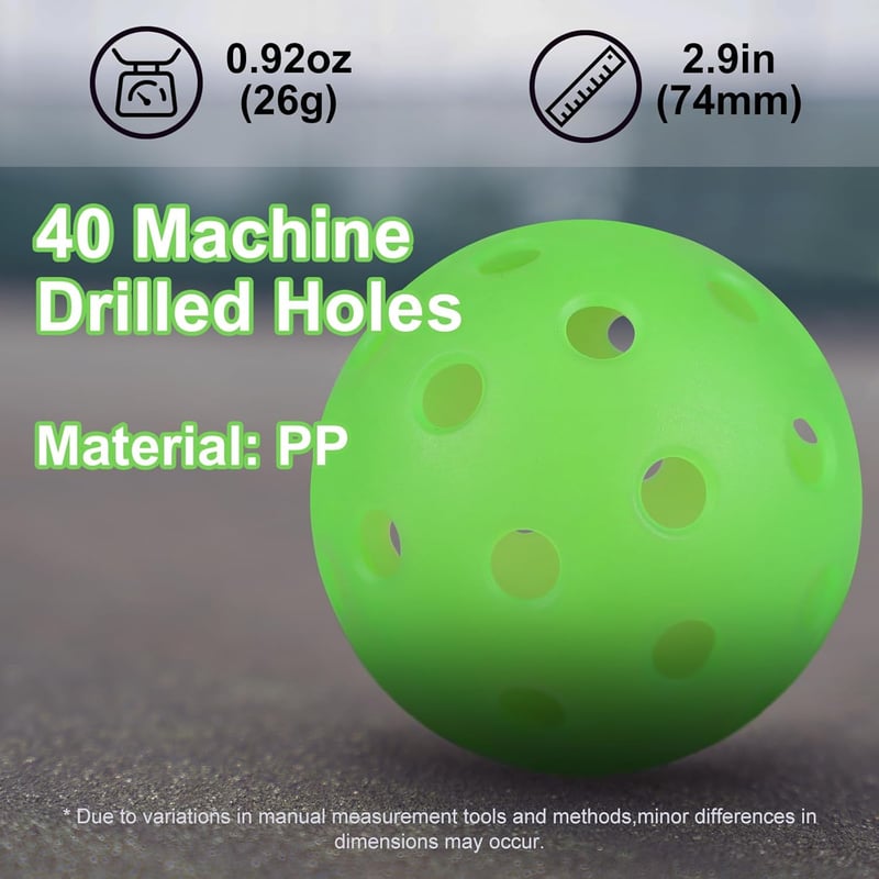 Glow-in-the-Dark Pickleballs 6-Pack for Outdoor Training