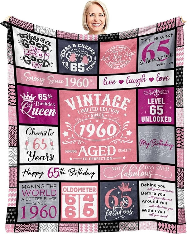 65th Birthday Blanket for Women - 60