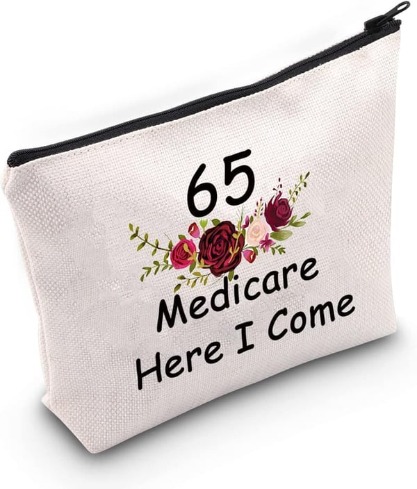 65th Birthday Cosmetic Bag for Women – Funny Makeup Zipper Pouch
