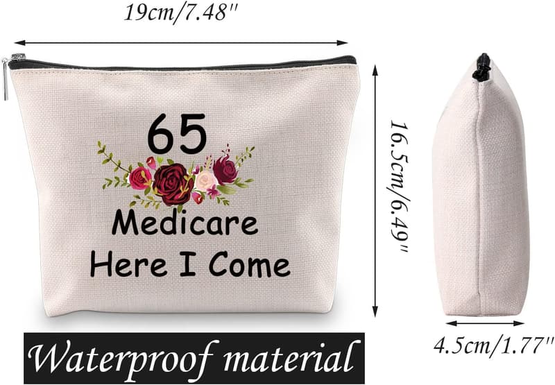 65th Birthday Cosmetic Bag for Women – Funny Makeup Zipper Pouch
