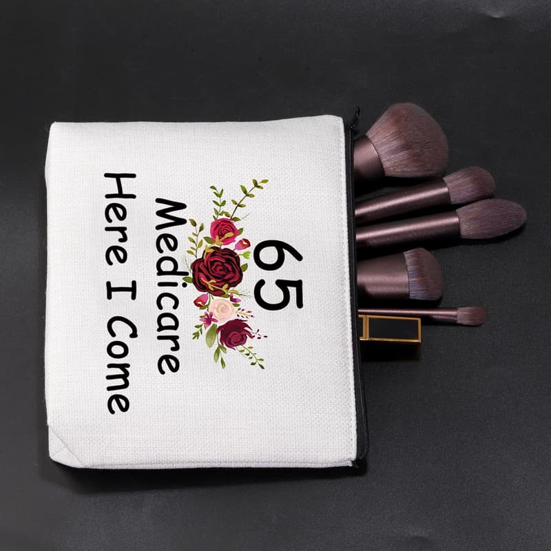 65th Birthday Cosmetic Bag for Women – Funny Makeup Zipper Pouch