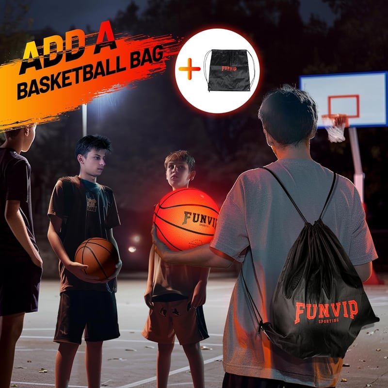 LED Light Up Basketball - Rechargeable Glow in the Dark Toy for Boys