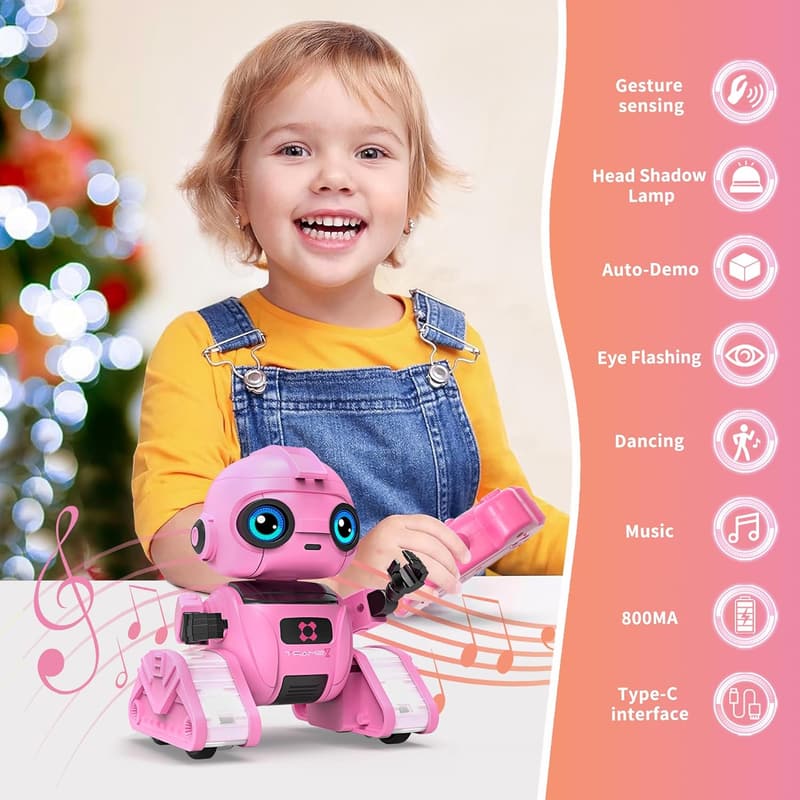 Rechargeable Remote Control Robot Toy for Kids, Ages 3-6