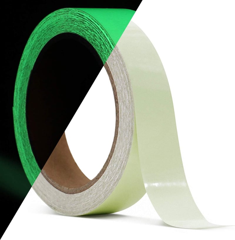 Glow in the Dark Fluorescent Tape - 30 ft x 1 inch, Waterproof