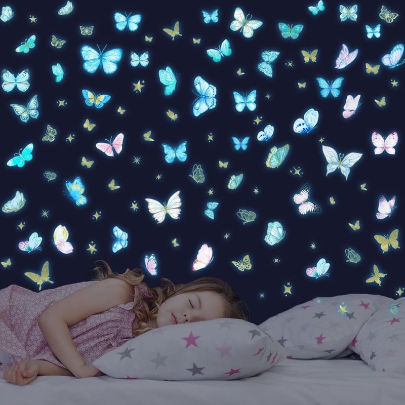 Luminous Butterfly Wall Decals for Kids' Rooms