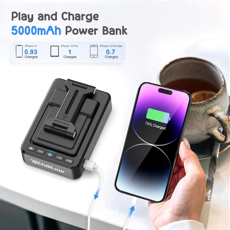 Bluetooth Speaker & Power Bank Cellphone Stand - Cool Tech Gift