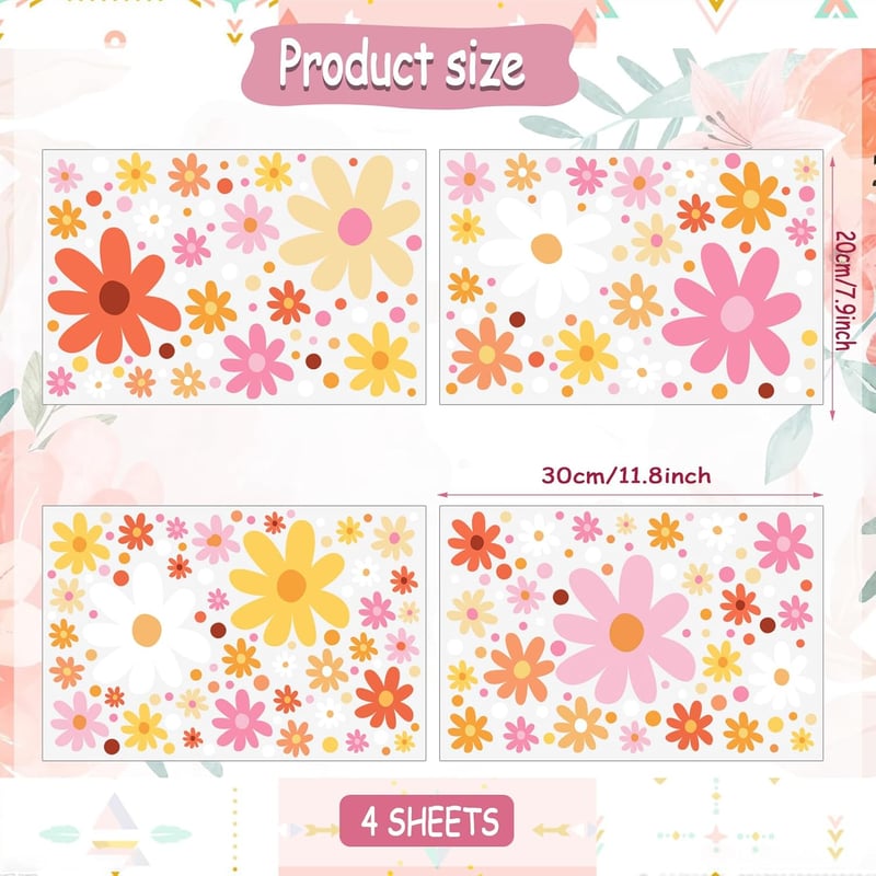 Glow in The Dark Daisy Wall Decals for Kids' Rooms