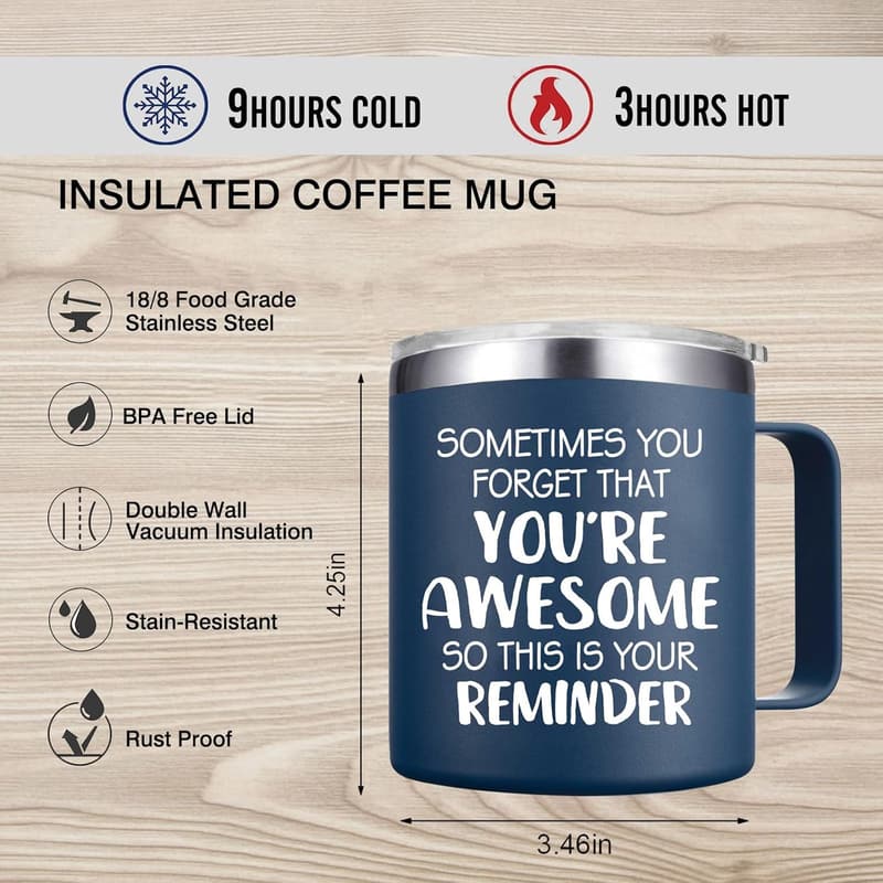 Inspirational Birthday Mug for Men - 14oz Navy Blue