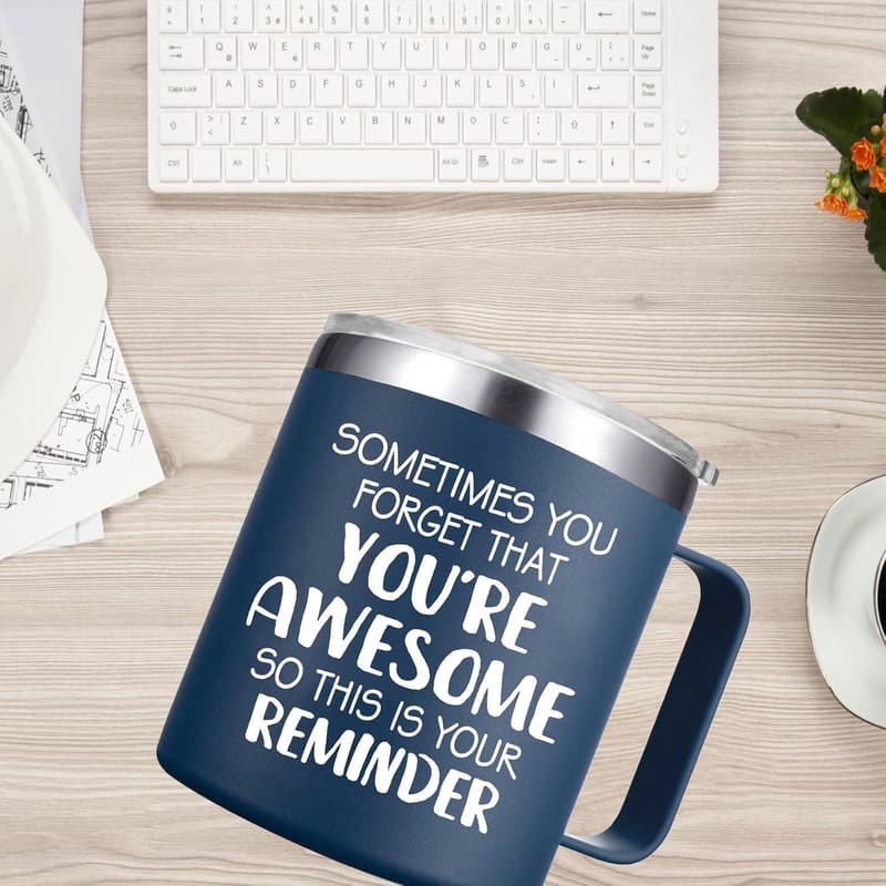 Inspirational Birthday Mug for Men - 14oz Navy Blue