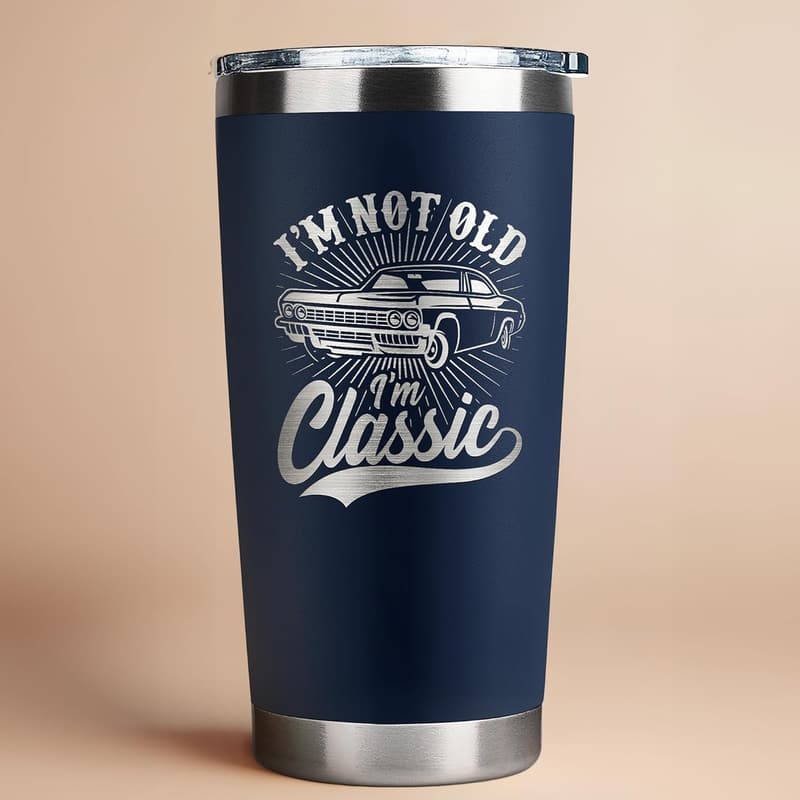 Father's Day Gift - Funny 20 Oz Navy Travel Tumbler for Men