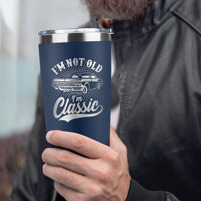 Father's Day Gift - Funny 20 Oz Navy Travel Tumbler for Men