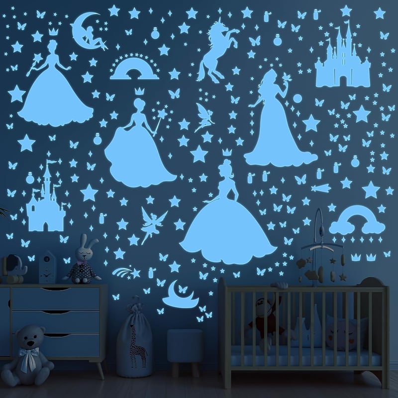 Glow in the Dark Star Wall Decals - 3 Pcs for Kids' Room Decor