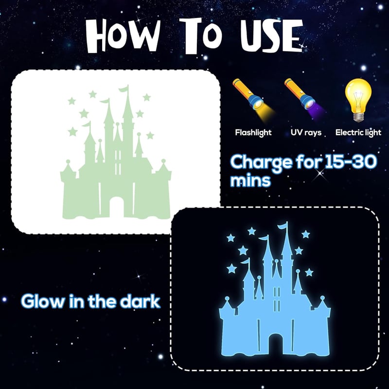 Glow in the Dark Star Wall Decals - 3 Pcs for Kids' Room Decor