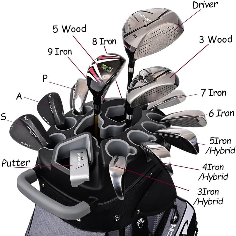 Premium Golf Cart Bag with 14-Way Organizer for Men