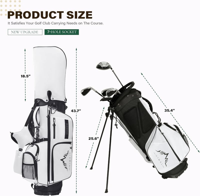 Lightweight Golf Stand Bag with 7-Way Dividers and Pockets