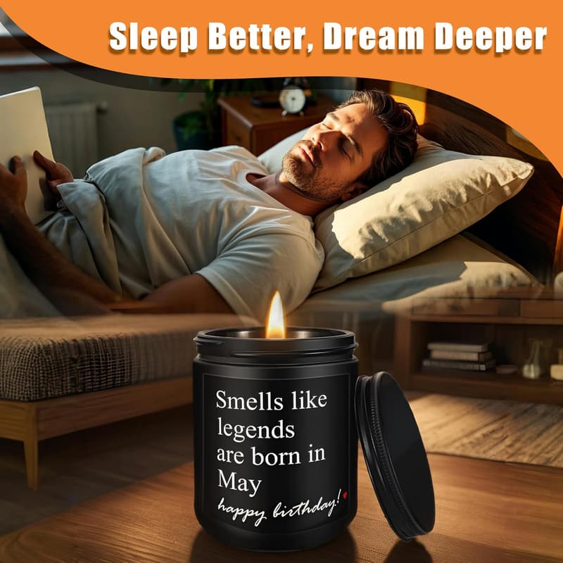 May Birthday Candle Gift for Men - 
