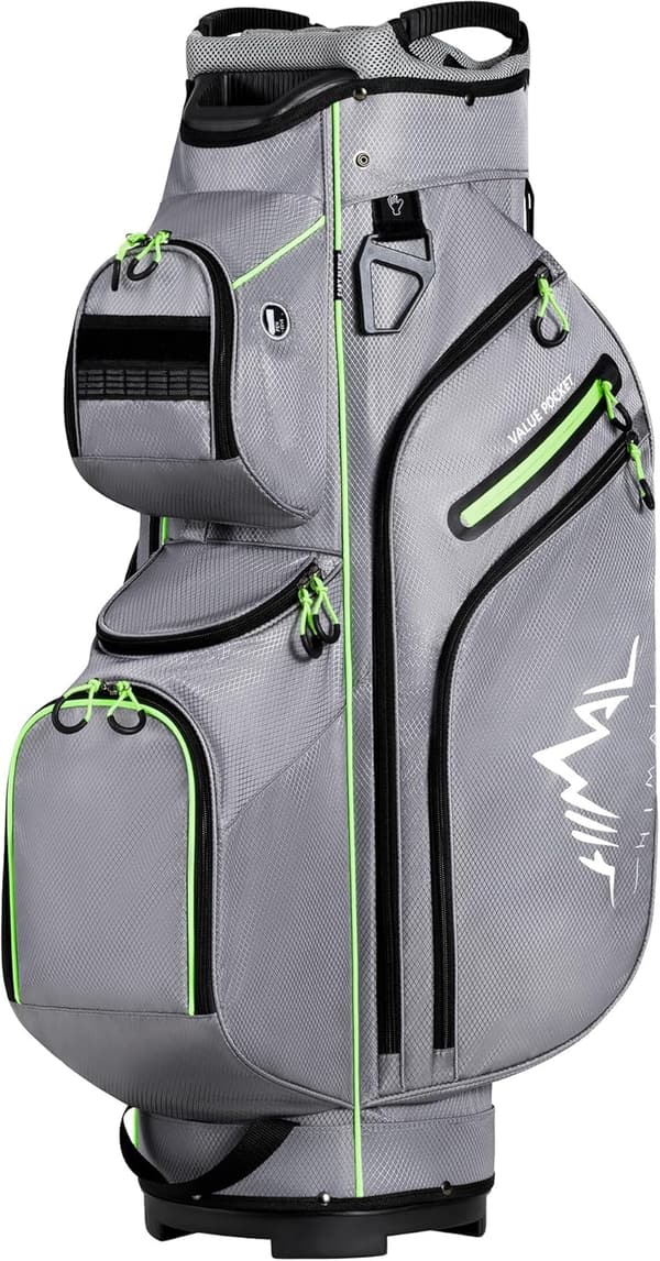 15-Way Golf Cart Bag with Organizer Divider & Rain Cover