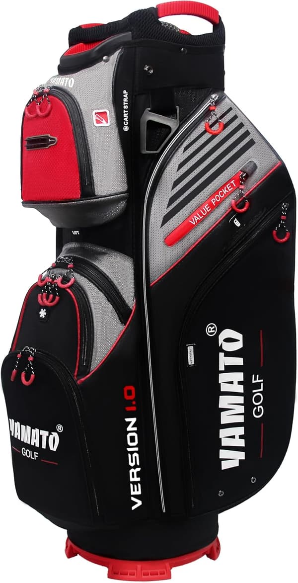 Yamato Golf Cart Bag with 14-Way Divider and Cooler