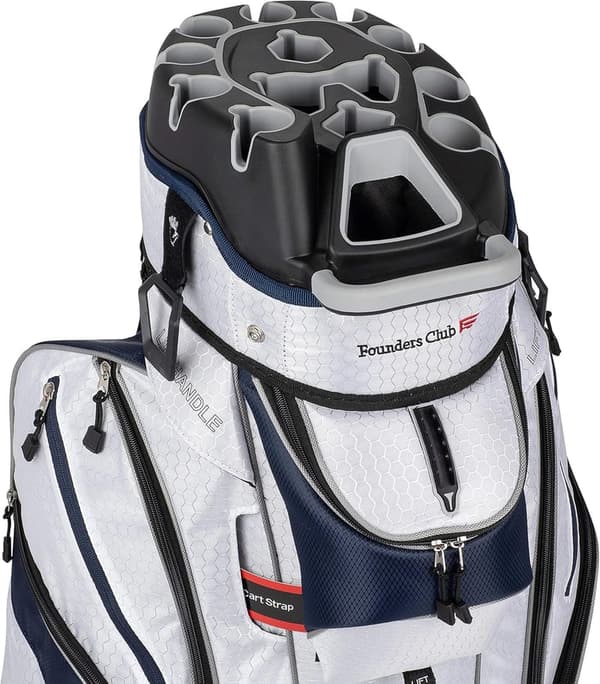 Founders Club Golf Cart Bag with 14-Way Divider & Rain Hood