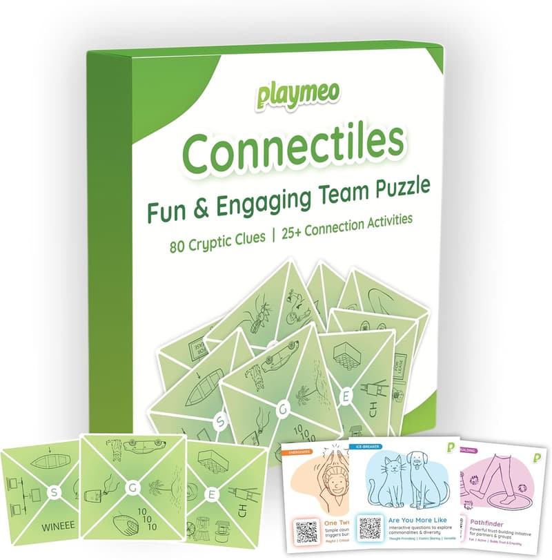Team Building Games Set - 80 Cryptic Clues & 25 Ice Breakers