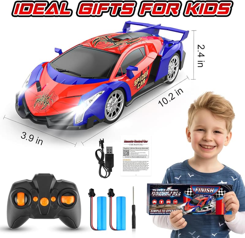 Remote Control Car with LED Lights for Kids Ages 4-12