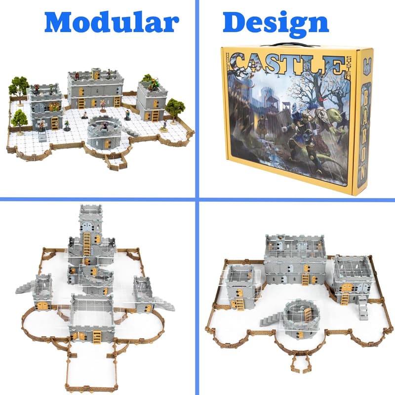 Mini Dungeon Castle Terrain Set for Tabletop RPGs (168+ pcs)