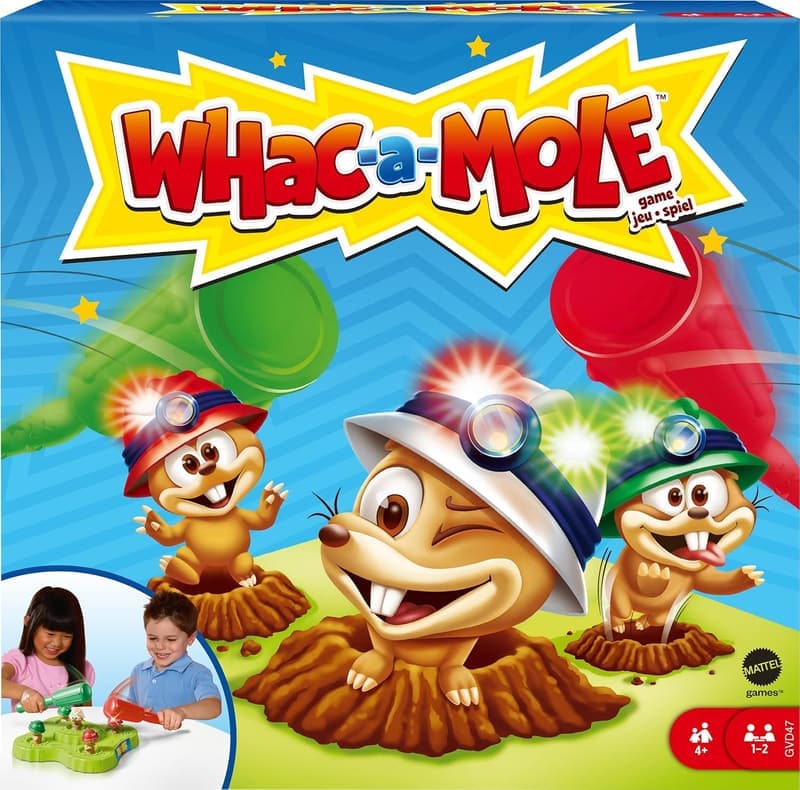WHAC-A-MOLE Kids Arcade Game with Lights & Sounds for 1-2 Players