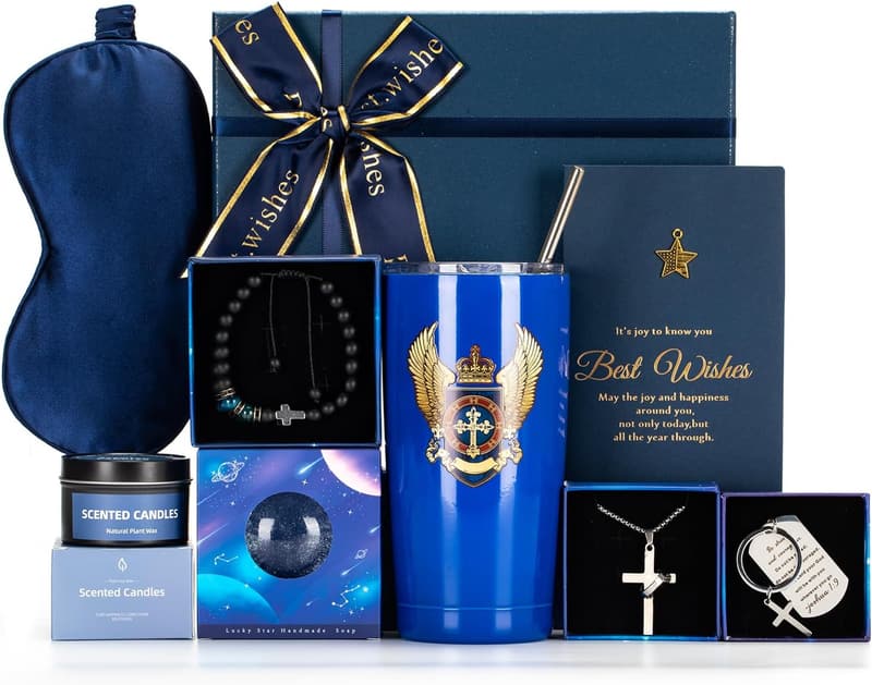 Men's Birthday Gift Basket - Premium Blue Gifts Set for Him