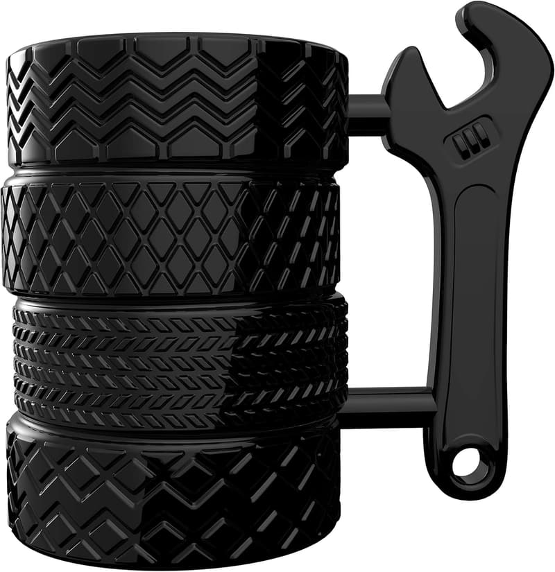 Tire-Shaped Coffee Mug for Car Lovers and Mechanics