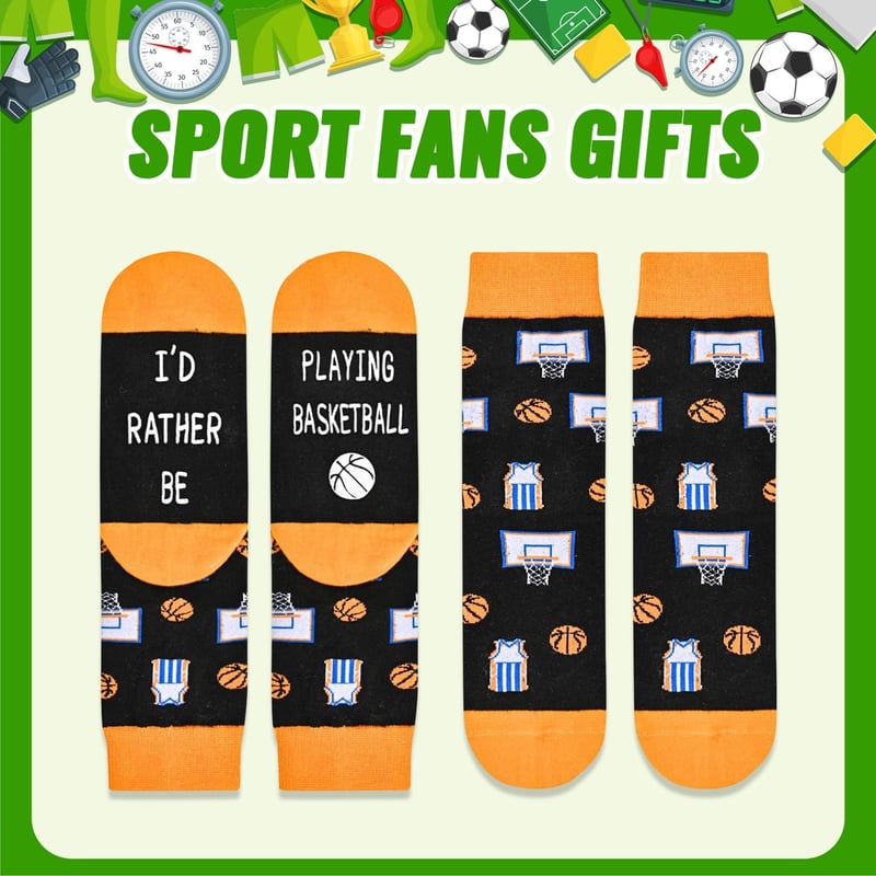 Children's Sports Socks Gift Set - Basketball, Baseball, Football