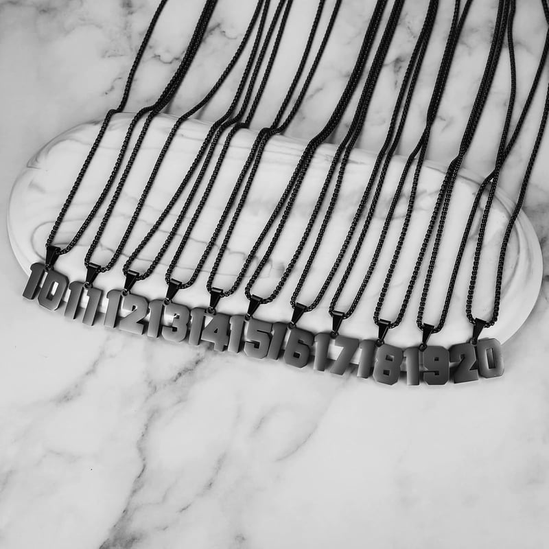 Personalized Number Necklace for Black Male Athletes