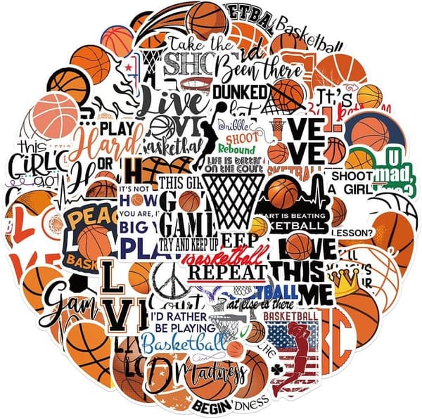 Basketball Stickers Set - 50 Pcs for Kids’ Gear & Decor
