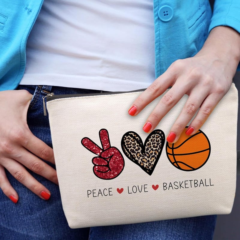 Basketball Gifts Cosmetic Bag for Players and Fans