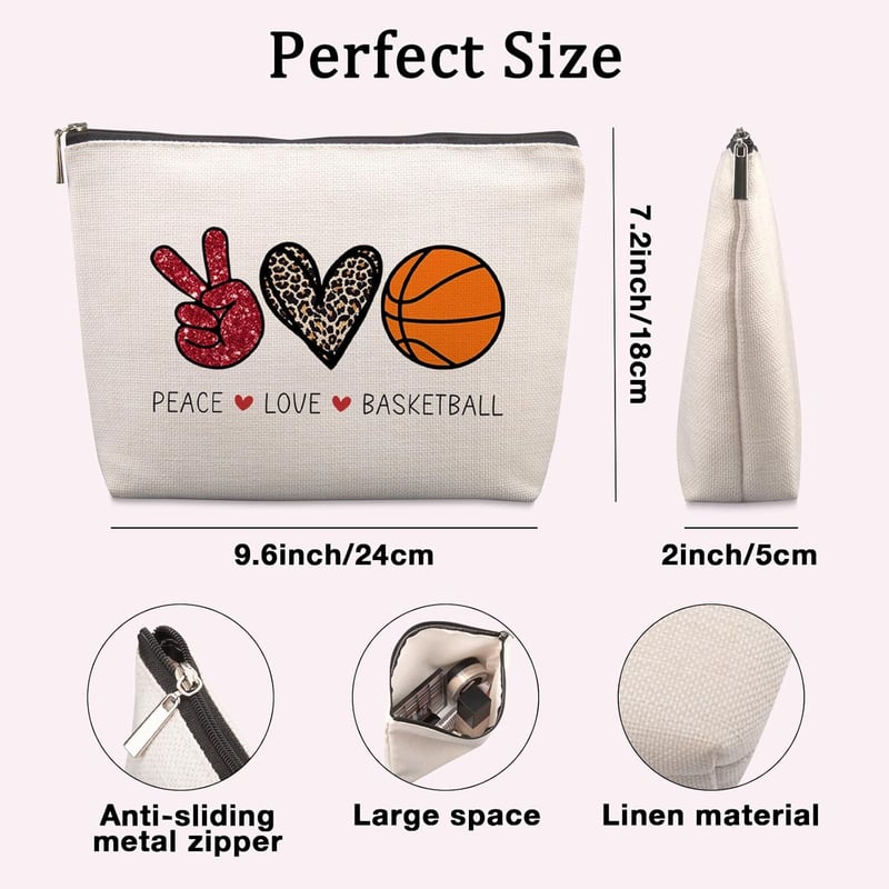 Basketball Gifts Cosmetic Bag for Players and Fans