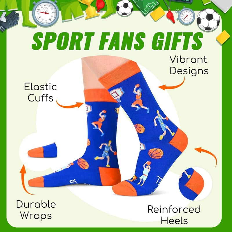 Sports Socks for Men & Women - Perfect for Softball, Basketball, Volleyball, Football