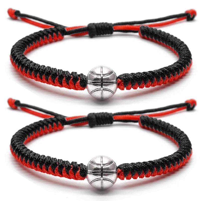 Adjustable Handmade Basketball Bracelets for Kids & Adults (2pcs)