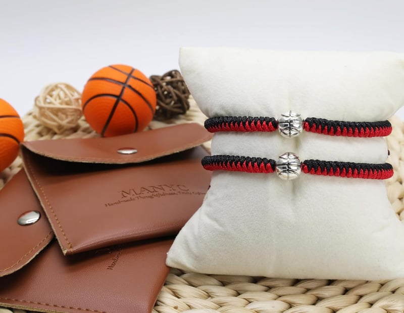 Adjustable Handmade Basketball Bracelets for Kids & Adults (2pcs)